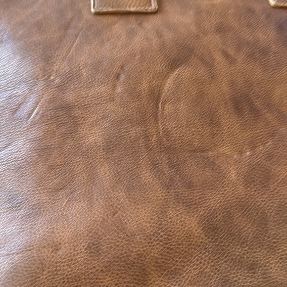 Paisley Tooled Green & Brown Fringe Detail Leather Tote Bag - Picture 11 of 15